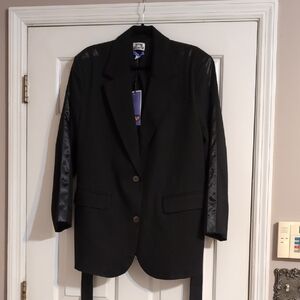 NWT - Kahlana Barfield Future Collective Black Blazer with Satin Accents